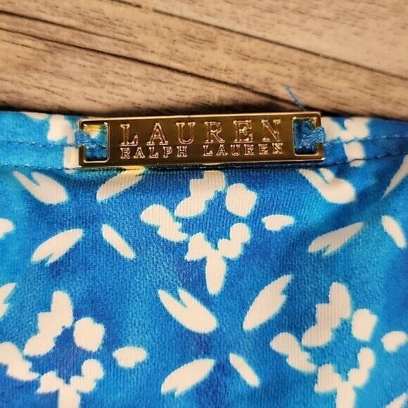 Lauren Ralph Lauren Spring Ditzy Print Hipster Bottom w/Logo Plate Sz 14 - Picture 3 of 9